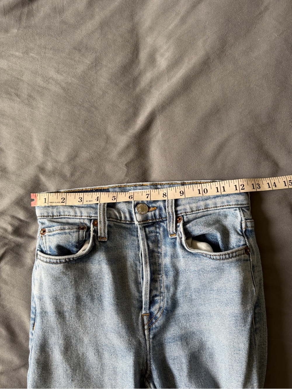 RE/DONE Designer Lightwash 5-Button Fly High Rise Slim Fit Jeans size 25 EUC - Picture 12 of 12